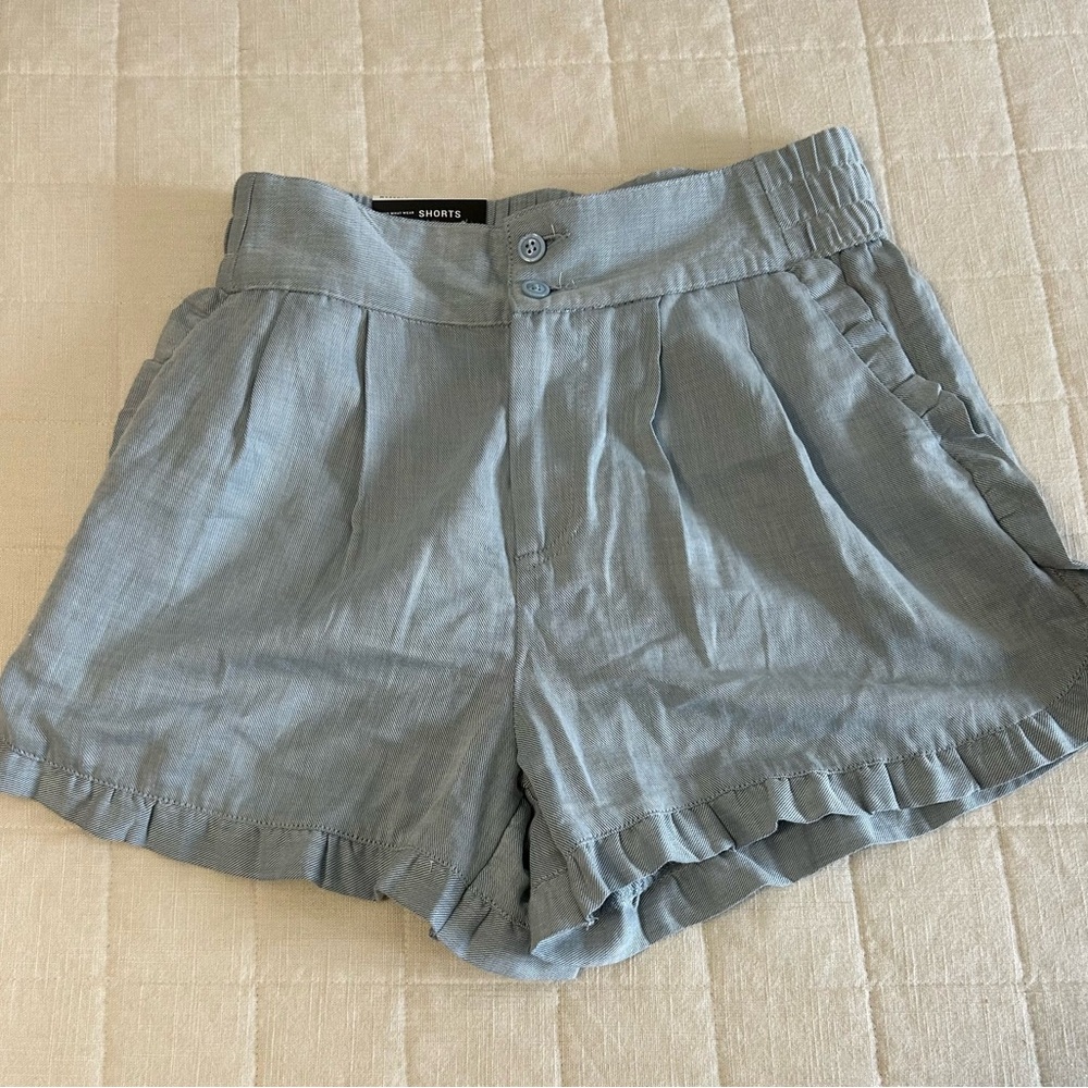 High rise chambray shorts